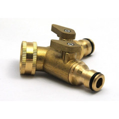 Brass Y-fitting double male outlet quick connector