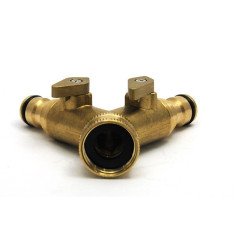 Y-connector brass double male outlet quick coupling