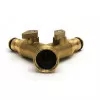 Y-connector brass double male outlet quick coupling