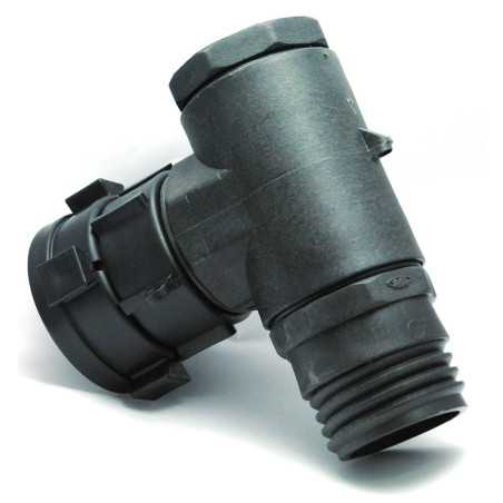 Tuerca Mujer S60x6 conector giratorio con codo de 90 ° y la salida masculina S60x6