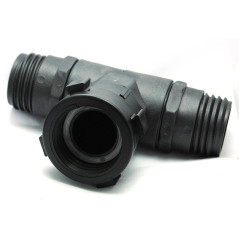 Female coupling S60x6 rotating nut with tee and double male outlet S60x6