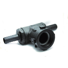 Buchse S60x6 Drehring mit T-Stück und doppelter Schlauchtülle 25mm