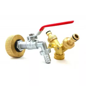 Female fitting S60x6 brass - 3/4 inch brass tap with brass quick coupling