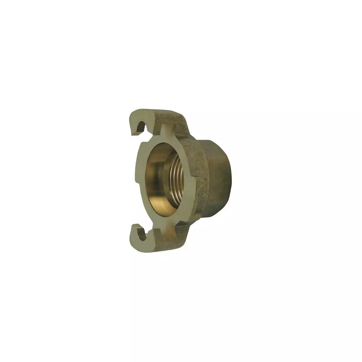 Express fitting with threaded end, without brass seal