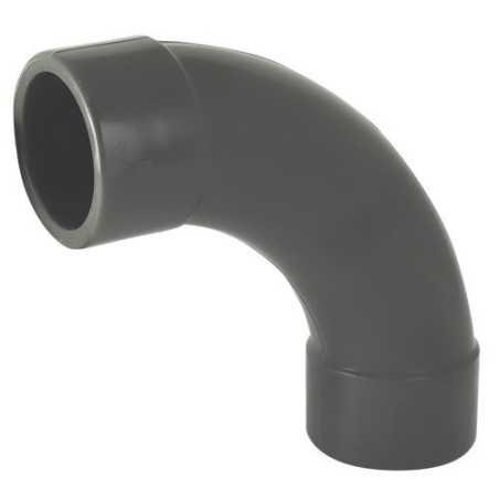 Curva ad ampio raggio 90 ° femmina / femmina PVC