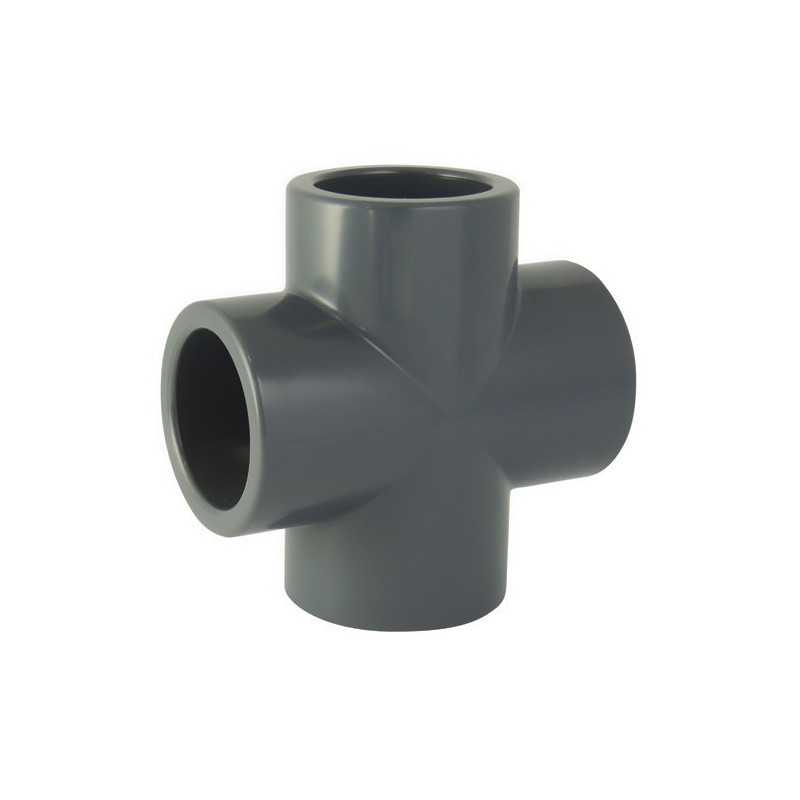 4-Way Female PVC-U Fitting for Hydraulic Systems 4-Way Female PVC-U Fitting for Hydraulic Systems