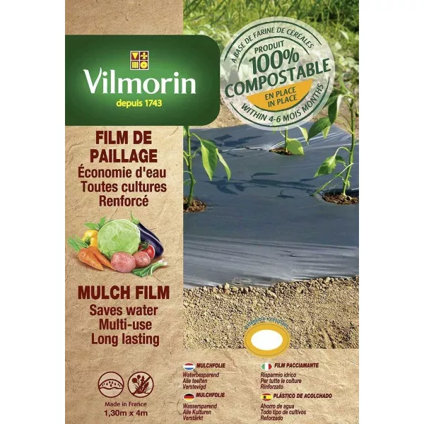 Mulching film all crops low thickness - cereal flour - 1.30m x 8m 18μm