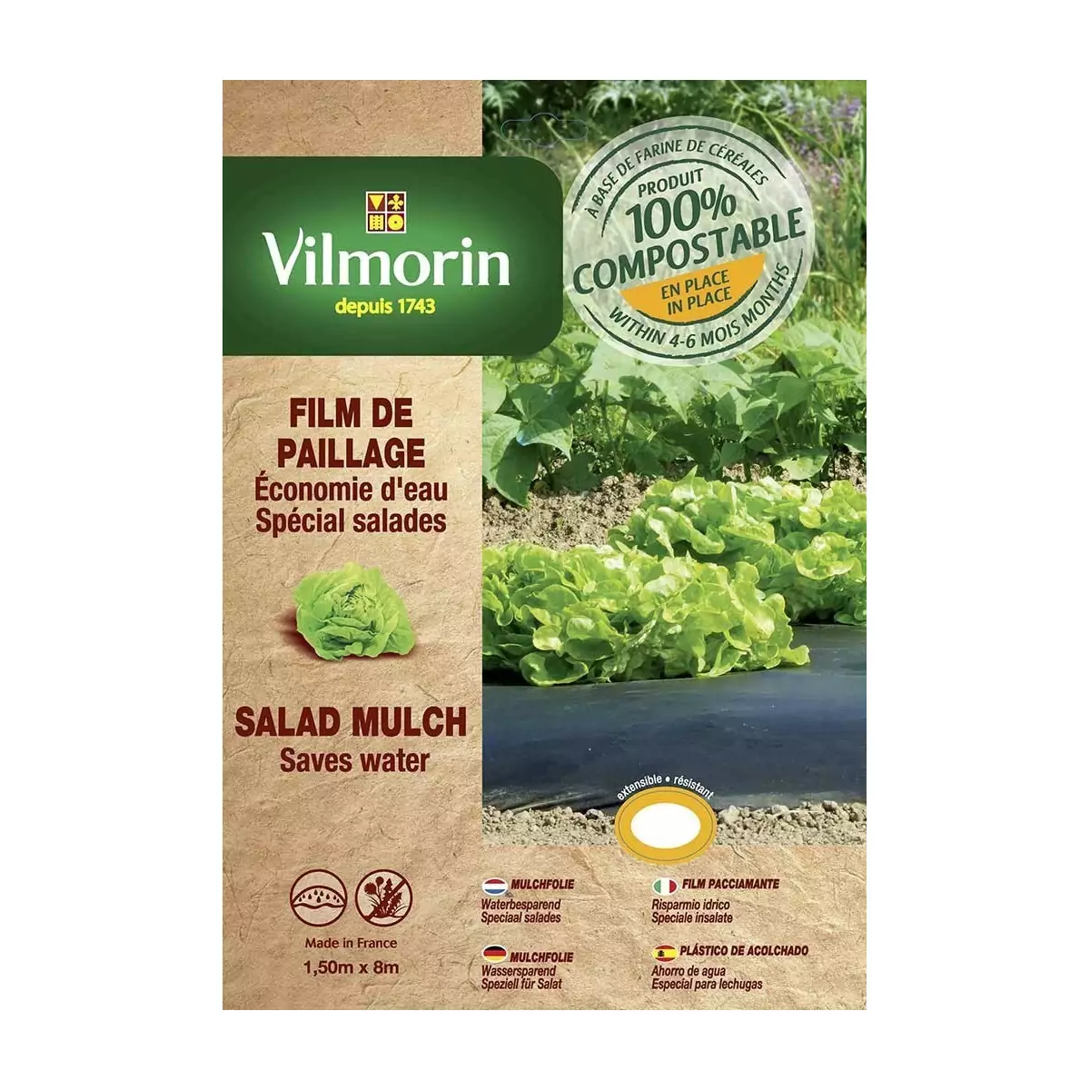 Special mulch film salads - 1,50m x 4m - 20m