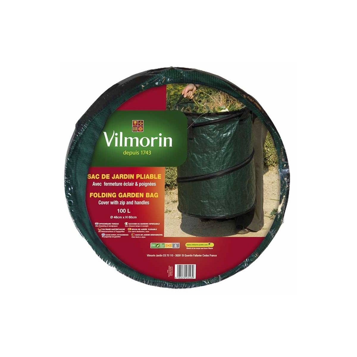 Folding Garten-Tasche 100L 48cm x 60cm. Abdeckung mit Reißverschluss und Griffe