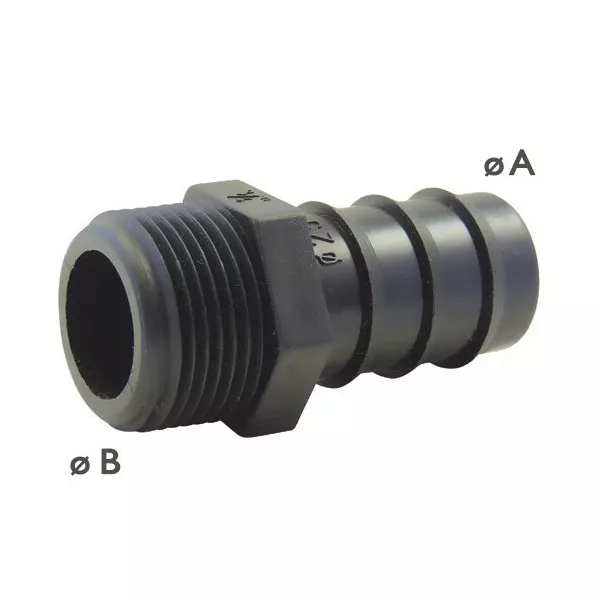16mm x 3/4 '' fluted male end