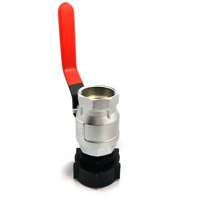 Racord S60x6 - llave de bola de latón cromado salida hembra 1 pulgada 1/2 Racord S60x6 - llave de bola de latón cromado salida hembra 1 pulgada 1/2