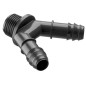 Raccordo scanalato Y 2 vie Ø16mm - maschio 1/2 pollice per micro irrigazione Raccordo scanalato Y 2 vie Ø16mm - maschio 1/2 pollice per micro irrigazione