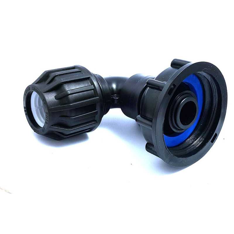 Racor S60x6 con salida de presi&oacute;n codos 25mm