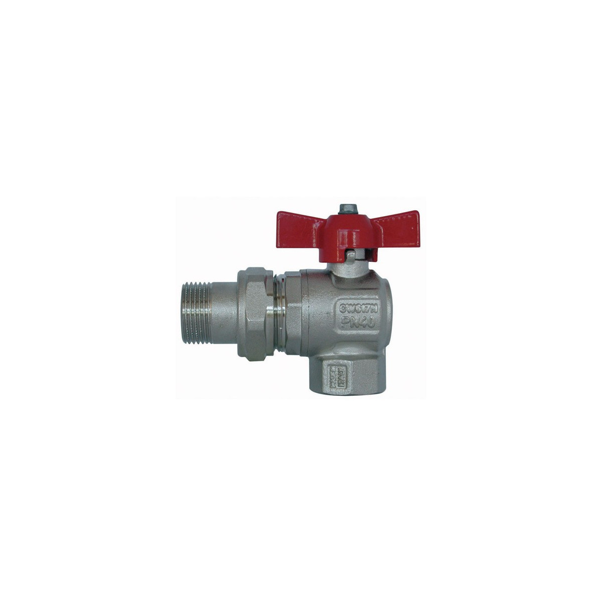Valvola a sfera in ottone cromato maschio / femmina angolato 3/4 ''