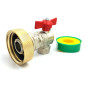 Raccordo S60x6 in ottone con rubinetto ottone ad angolo femmina 3/4 pollice