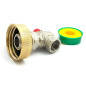 Raccordo S60x6 in ottone con rubinetto ottone ad angolo femmina 3/4 pollice