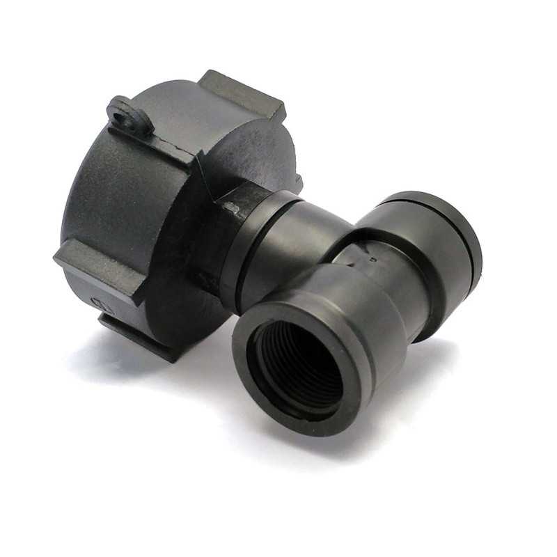 IBC Double Outlet Fitting S60x6 to 2x 3/4" Female | Polypropylene