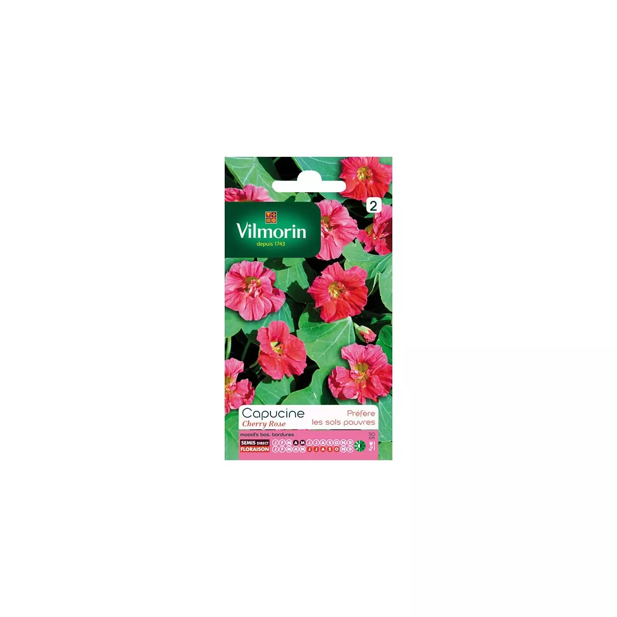 Capucine pink cherry seed packet