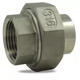 Union with female conical bearing / soldering 316 stainless steel
