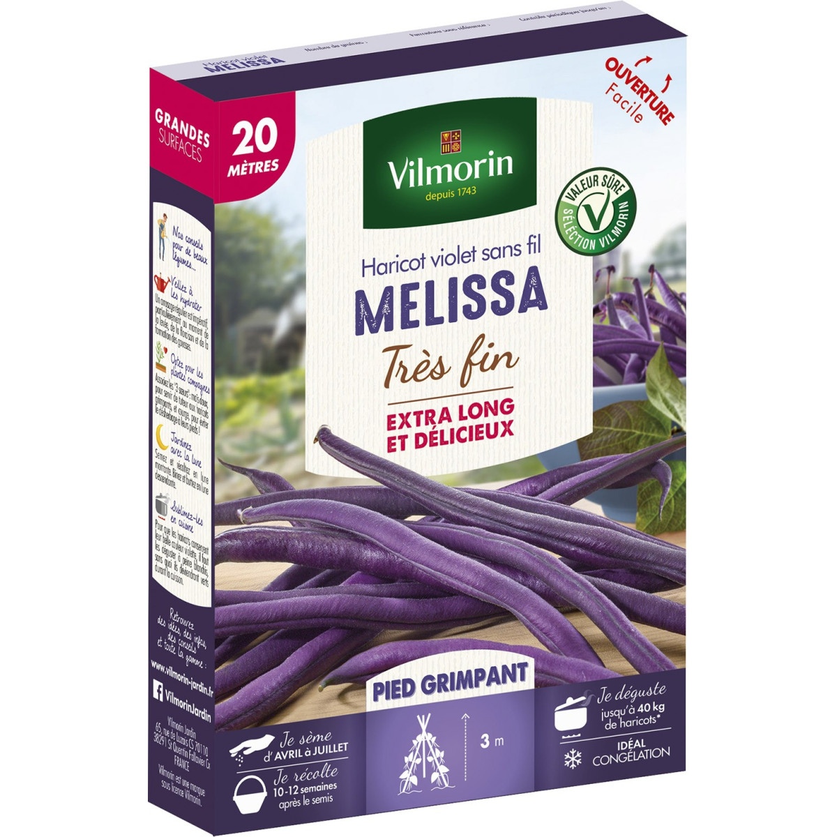 púrpura inalámbricas frijol Melissa finas 20 metros
