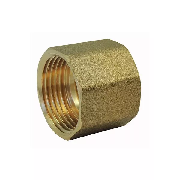 Brass fitting: Threaded female / female sleeve with brass center stop