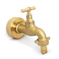 Brass S60x6 connection with brass faucet and 15mm fluted output Brass S60x6 connection with brass faucet and 15mm fluted output