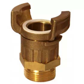 Guillemin Symmetrical Half Connector with Threaded Male Socket Lock in Copper Alloys