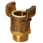 Half symmetrical fitting Guillemin, firefighter, male threaded socket lock in copper alloys