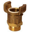 Half symmetrical fitting Guillemin, firefighter, male threaded socket lock in copper alloys