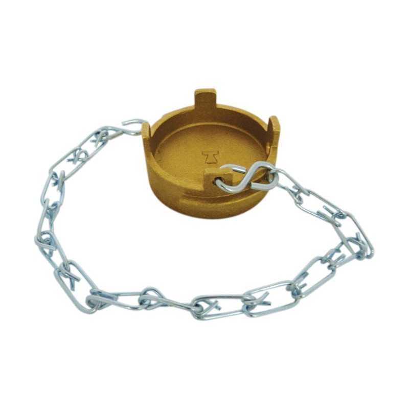 Symmetrical Guillemin Cap, Fire Department, Flat Irrigation Type Lockable with Chain in Copper Alloys Symmetrical Guillemin Cap, Fire Department, Flat Irrigation Type Lockable with Chain in Copper Alloys