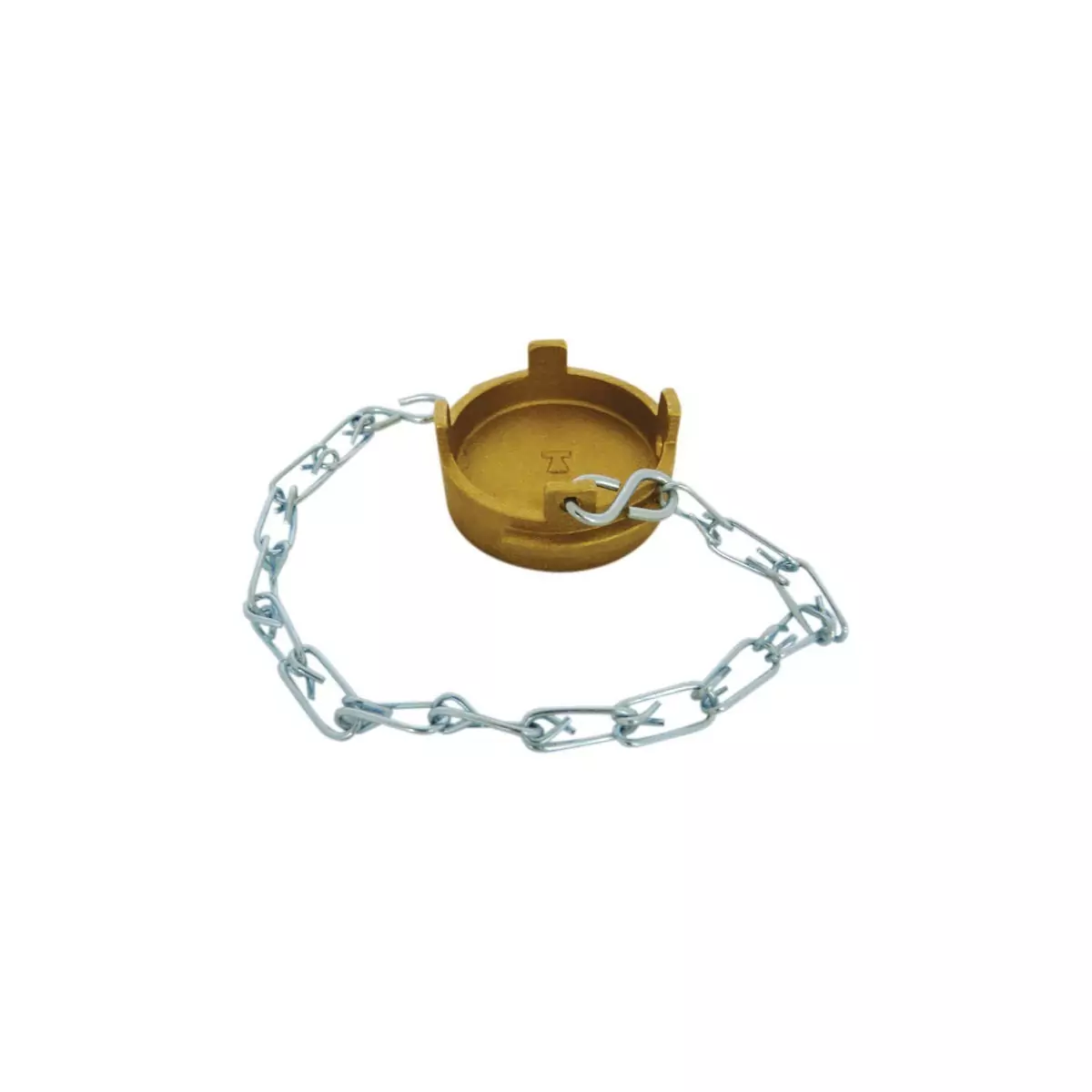 Bouchon symétrique Guillemin plat type irrigation cadenassable avec chaînette en alliages cuivreux