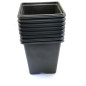 Pack di 15 Vasetti quadrati neri in plastica 9cm