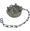 Bouchon plat symétrique Guillemin, pompier, type irrigation cadenassable, avec chaînette, en inox