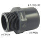 Adattatore maschio / femmina o maschio / maschio in PVC misto da avvitare e da incollare Adattatore maschio / femmina o maschio / maschio in PVC misto da avvitare e da incollare