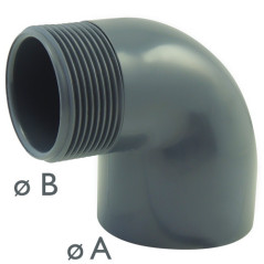 90° Mixed Elbow for Screwing and Gluing Female/Male in PVC