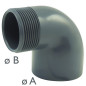 Curva 90° mista a avvitare e incollare femmina/maschio in PVC Curva 90° mista a avvitare e incollare femmina/maschio in PVC