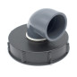 Coperchio 15cm con gomito PVC 90° per cisterna IBC 1000 litri Coperchio 15cm con gomito PVC 90° per cisterna IBC 1000 litri