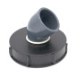 Coperchio 15cm con gomito PVC 45° per cisterna IBC 1000 litri Coperchio 15cm con gomito PVC 45° per cisterna IBC 1000 litri