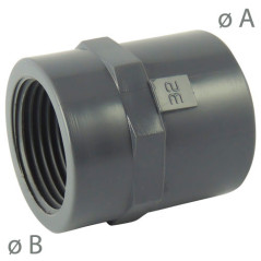 PVC Female/Female Sleeve for Screwing and Gluing