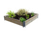 Natural wood vegetable garden square 1200x1000mm