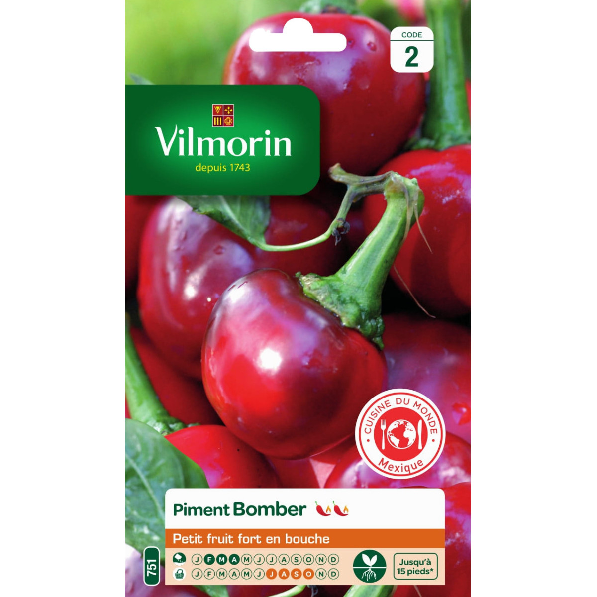 Sachet graines Piment Bomber Sachet graines Piment Bomber