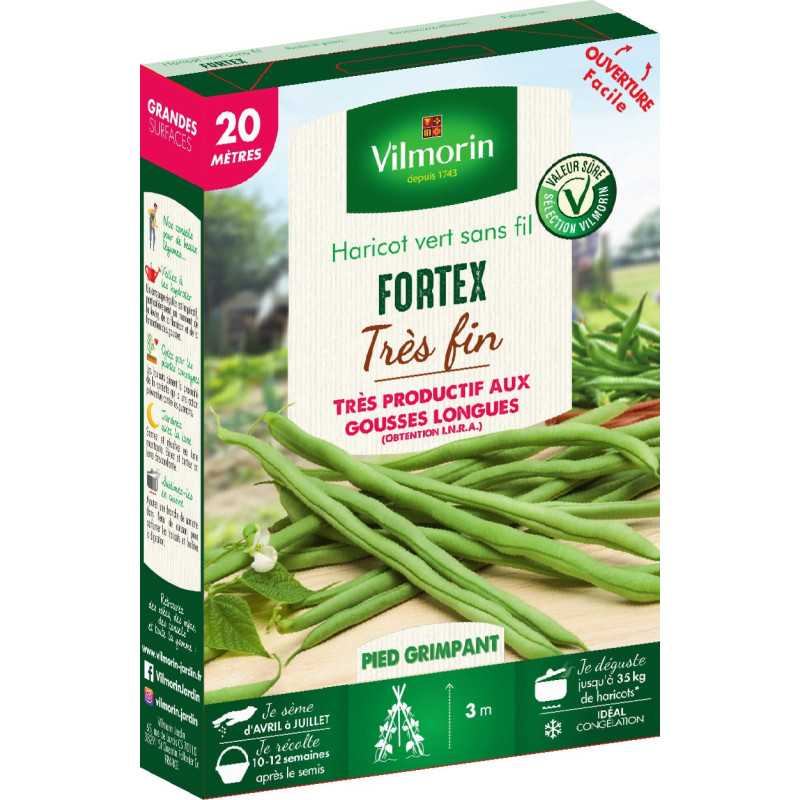 FORTEX Stringless Green Bean Seeds - 20 Metre Row FORTEX Stringless Green Bean Seeds - 20 Metre Row