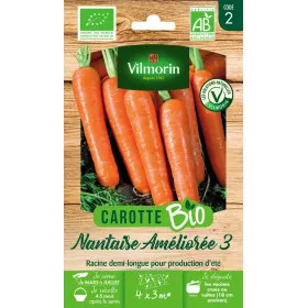 Sachet graines Carotte Nantaise améliorée 3 BIO - Daucus carota