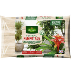 Terreau rempotage plantes d'intérieur vertes et fleuries - Sac de 5 litres