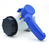 Butterfly valve with S60x6 aluminium floating nut for 1000-litre IBC tank