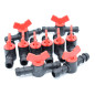 Lote de 10 mini válvulas acanaladas 16x16 para micro riego