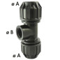 T a compressione PE a 90° con bypass femmina BSP | PN16 T a compressione PE a 90° con bypass femmina BSP | PN16