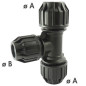 Reduziertes Kompressions-T-Stück für PE-Röhrchen | Polypropylen-Fitting PN16