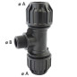 T a compressione PE a 90° con bypass maschio BSP | PN16 T a compressione PE a 90° con bypass maschio BSP | PN16