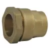 Brass compression fitting for straight PE female pipe - short model